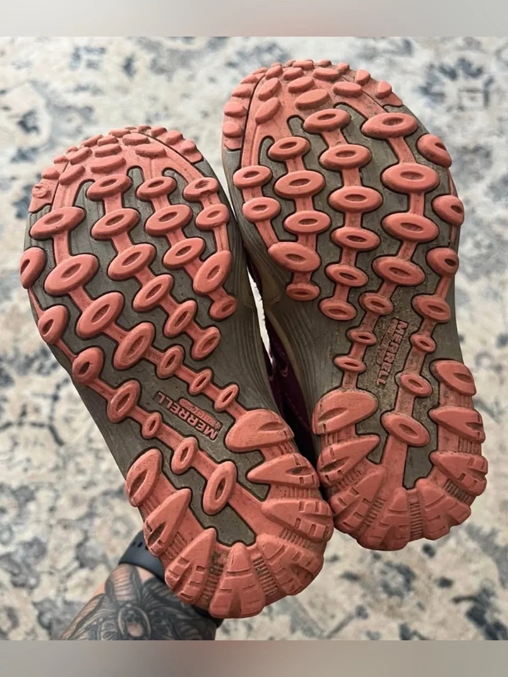 Merrell Kids Burgundy and Pink Waterproof Mid-Top Hiking Boot